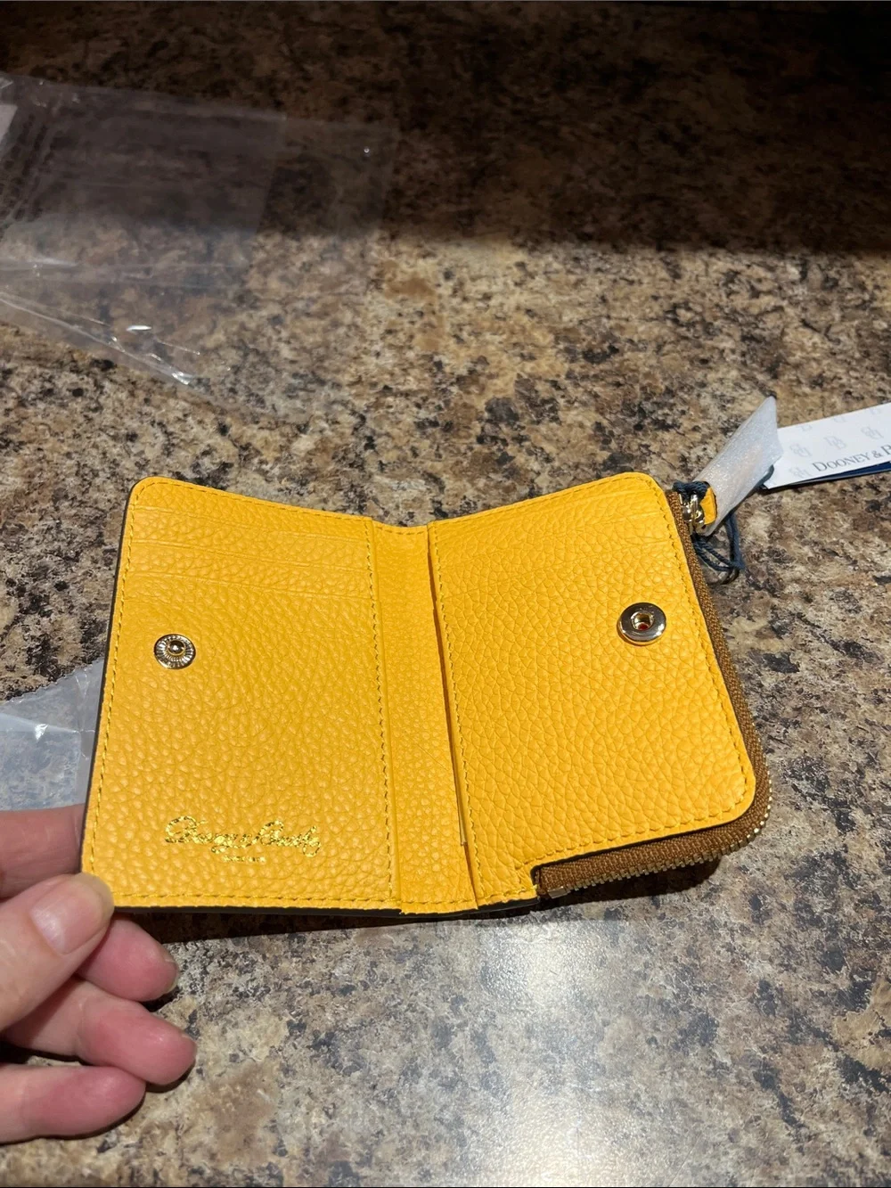 Dooney & Bourke Pebble Grain Zip Credit Card Wallet 12 - Picture 7 of 8